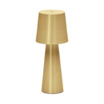 LED stmievateľná stolová lampa v zlatej farbe s kovovým tienidlom (výška 25 cm) Arenys – Kave Home