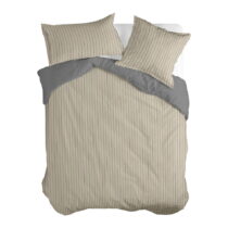 Sivo-béžová bavlnená obliečka na perinu na jednolôžko 140x200 cm Oxford – Happy Friday
