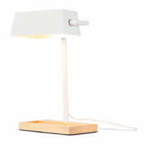 Stolová lampa s kovovým tienidlom v bielo-prírodnej farbe (výška 40 cm) Cambridge – it&#39;s abo...