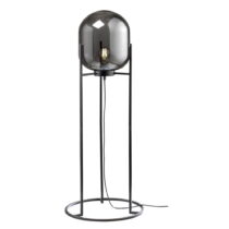 Čierna stojacia lampa so skleneným tienidlom (výška  97 cm) Regi – Fischer & Honsel